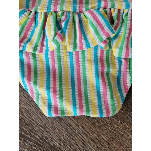 Little Me Striped Baby Girl One Piece Long Sleeve Swimsuit size 3-6 Months #3 - Picture 4 of 4
